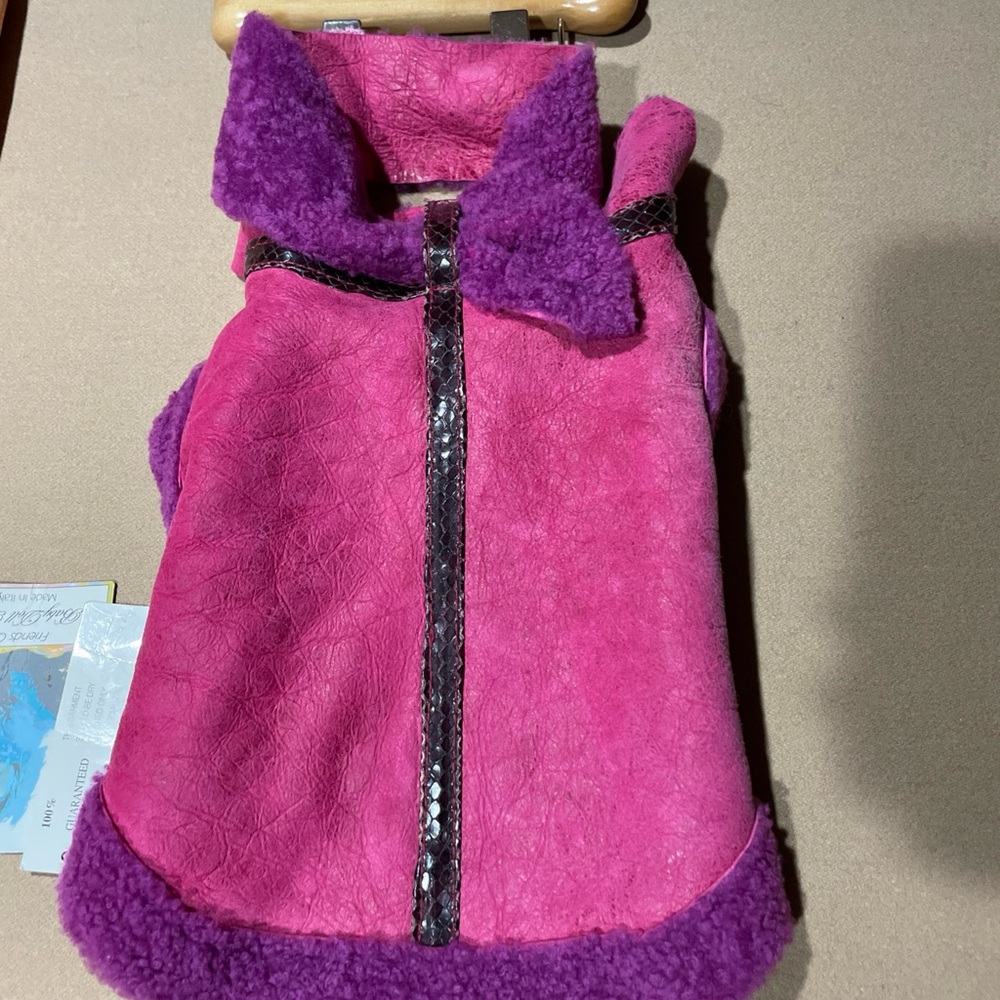 NWT Donald J. Pliner Vibrant Pink Real Suede Outerwear for small god